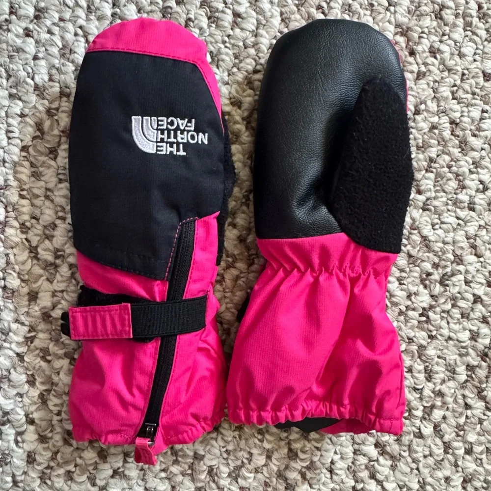 The North Face Pink and Black Insulated Mittens
